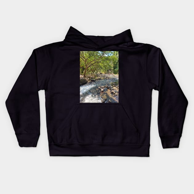 Mountain Stream, Jasaan, Misamis Oriental, Mindanao, Philippines Kids Hoodie by Upbeat Traveler